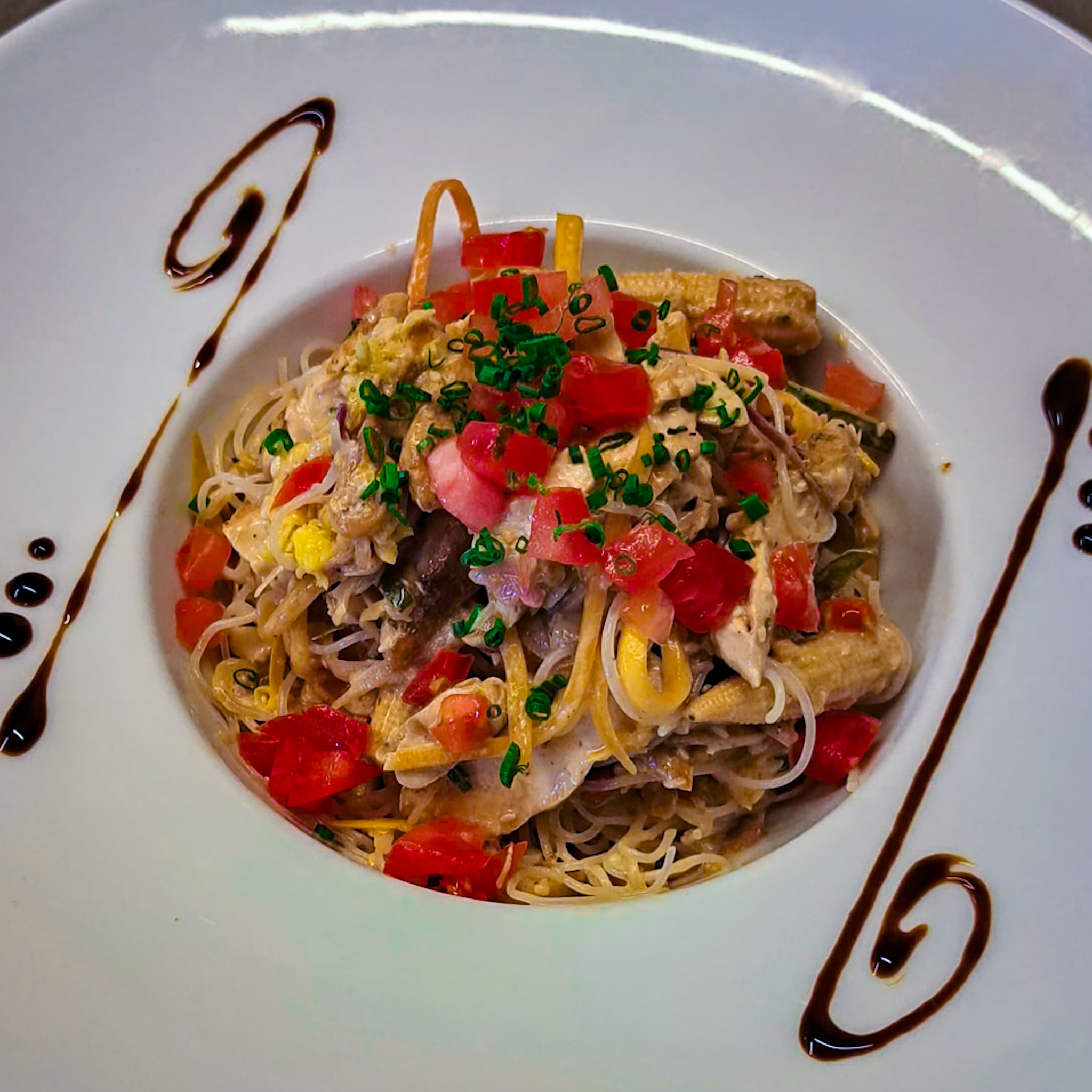 Wok de poulet Auberge de Marchissy Menu ete