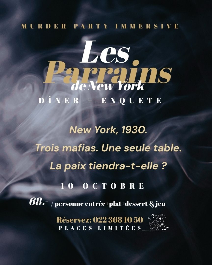soiree meurtre et mystere jeu de role les parrains de new york et repas gourmet et enquete 5 Septembre
